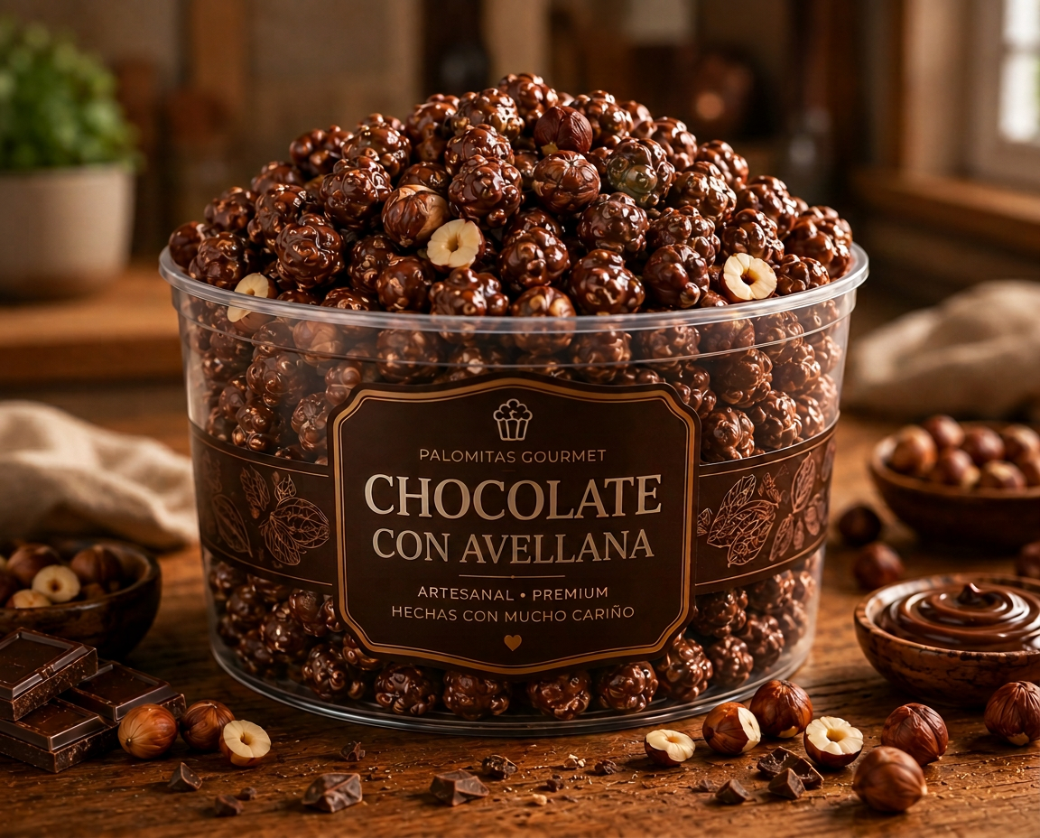 Palomitas gourmet sabor Chocolate con Avellana